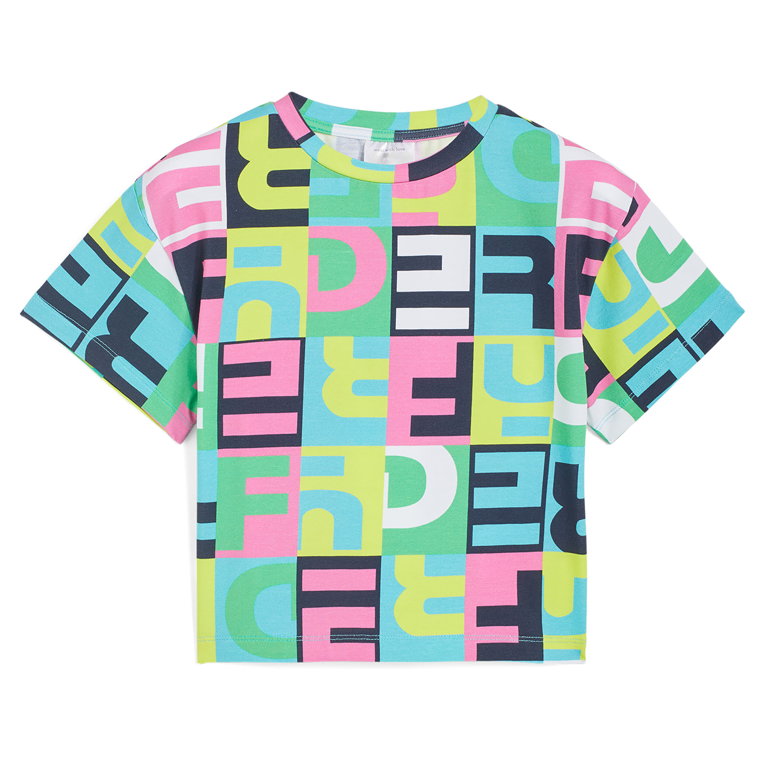Freddy T-shirt corta da bambina fantasia colorata all over Multicolor Junior 8 Anni