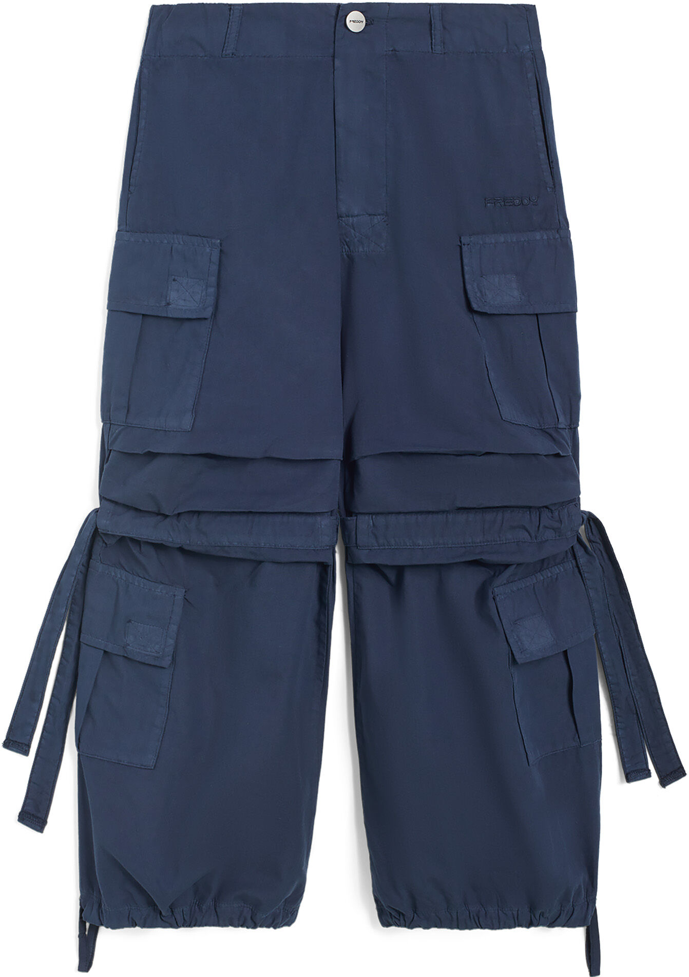 Freddy Pantaloni cargo da bambina in cotone tinto capo Blue Junior 10 Anni