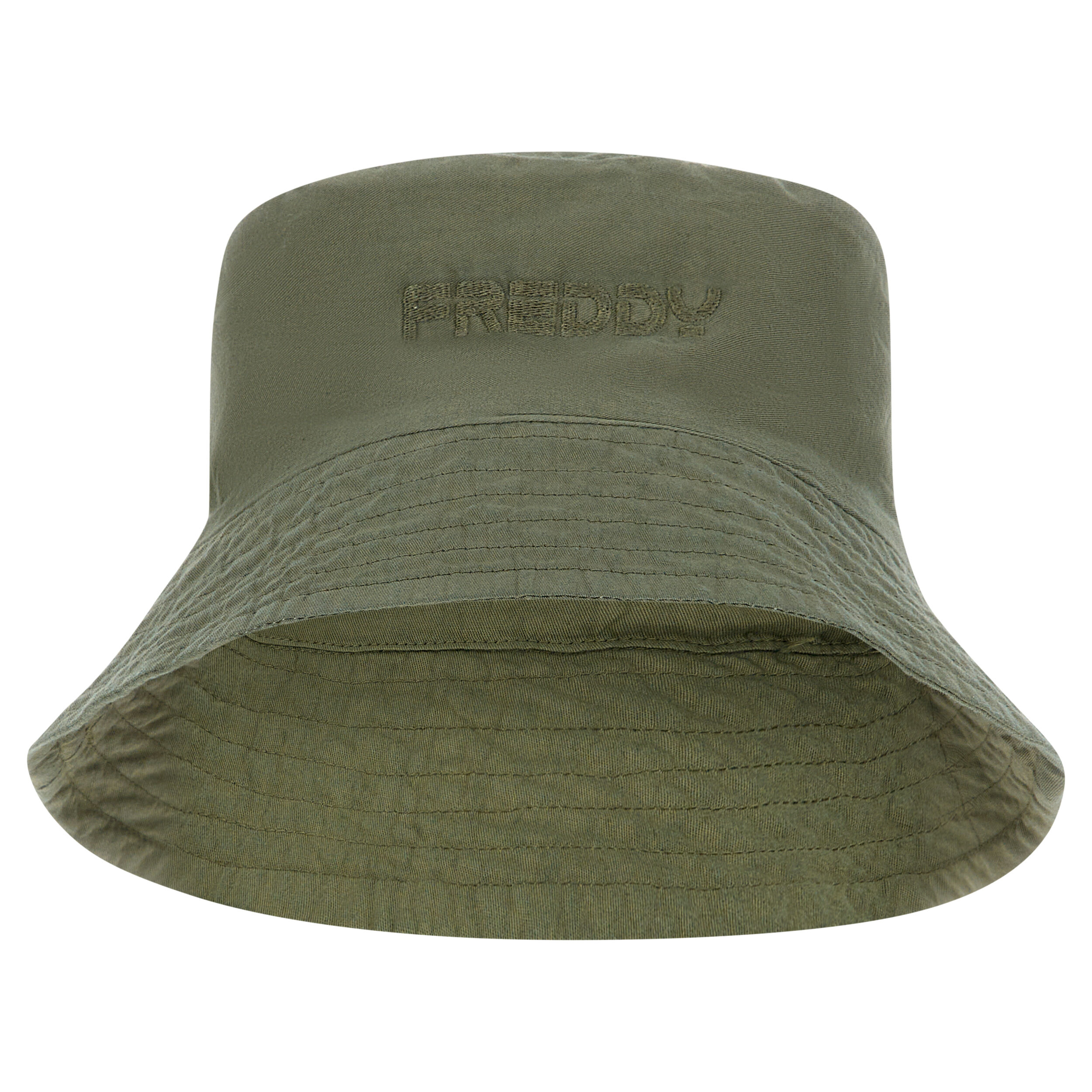 freddy cappello bucket hat con logo  ricamato in tono verde pigmentato donna unica
