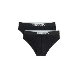 Freddy Pack 2 slip uomo con elastico jacquard e logo a contrasto Nero Uomo Xx Large