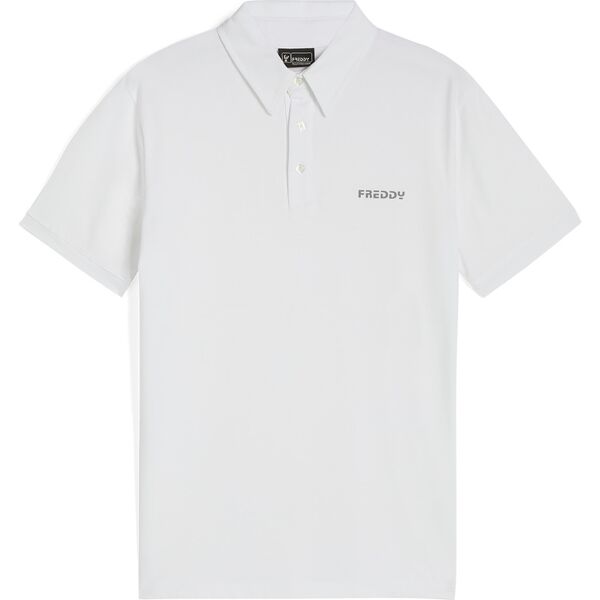 freddy polo a manica corta in tessuto piquet elasticizzato bianco uomo small