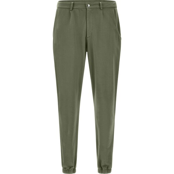 freddy pantaloni in felpa modello chino con elastico sul fondo verde militare uomo extra large