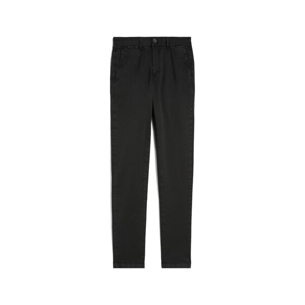 freddy pantaloni in cotone modello chino con fondo dritto nero uomo large