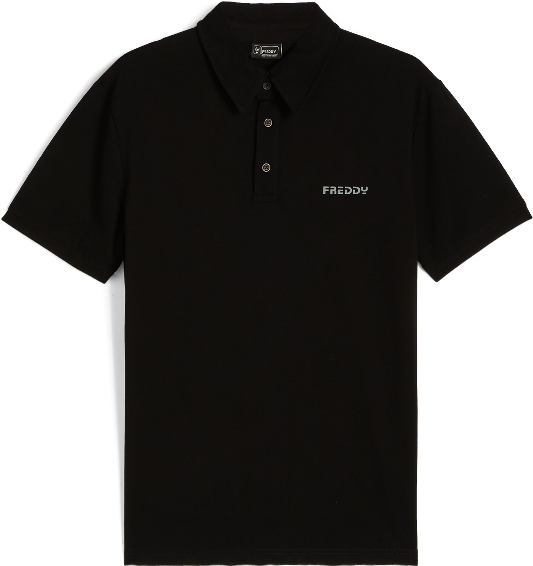 Freddy Polo a manica corta in tessuto piquet elasticizzato Nero Uomo Xx Large