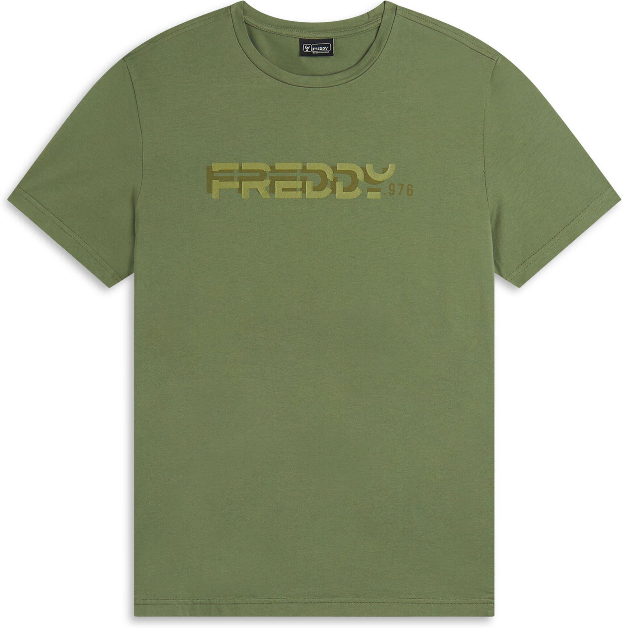 Freddy T-shirt in cotone con logo centrale Verde Uomo Extra Large