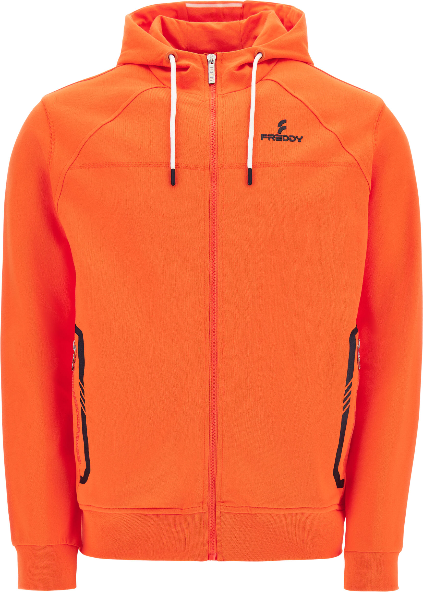 Freddy Felpa zip e cappuccio con cuciture a blocchi Arancio Uomo Xx Large