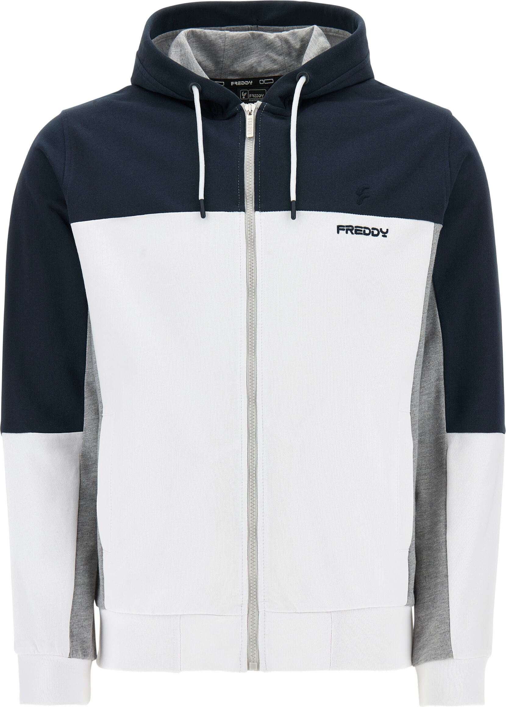 Freddy Felpa zip e cappuccio a blocchi di colore Blu Uomo Small