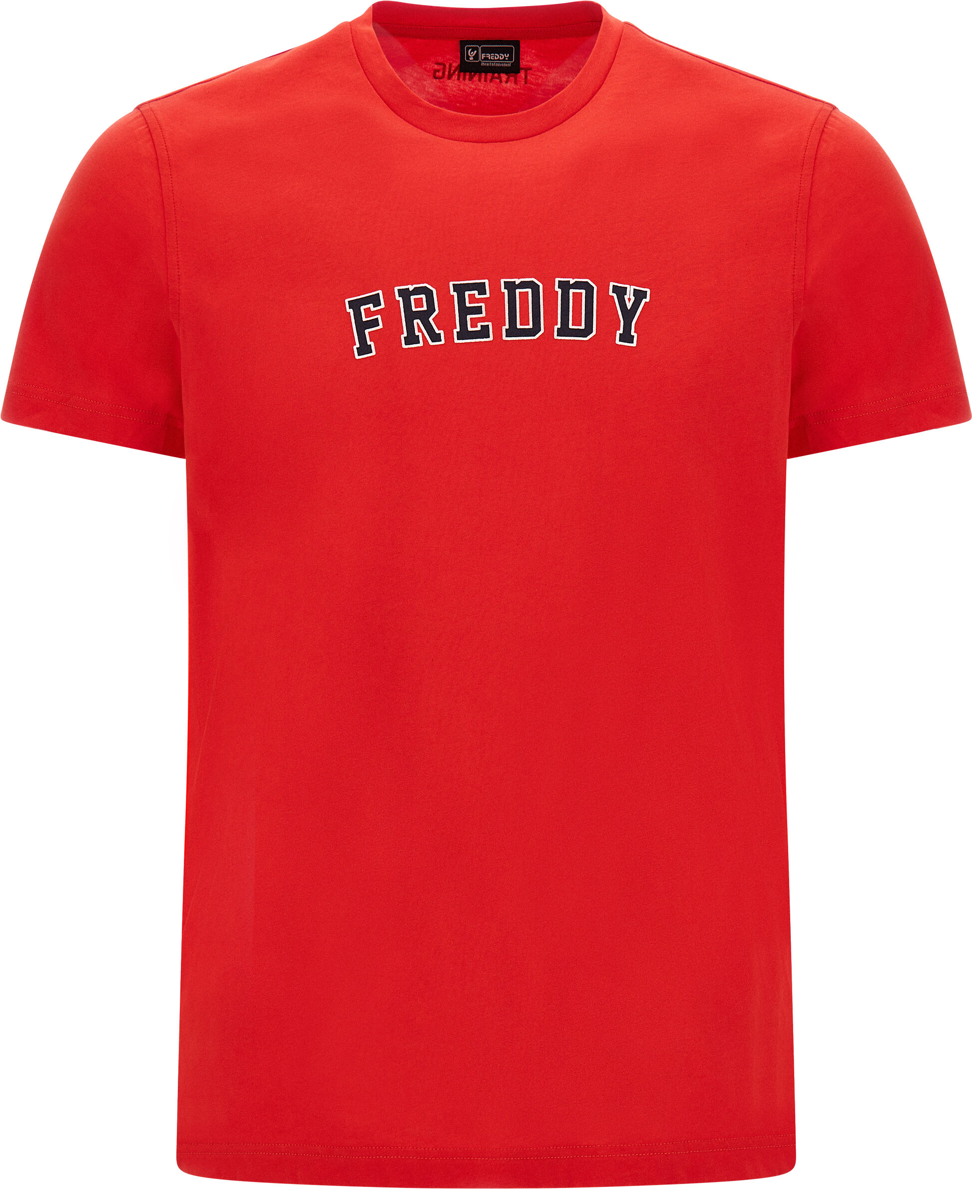 Freddy T-shirt in jersey con piccolo logo  stile college Rosso Uomo Extra Large