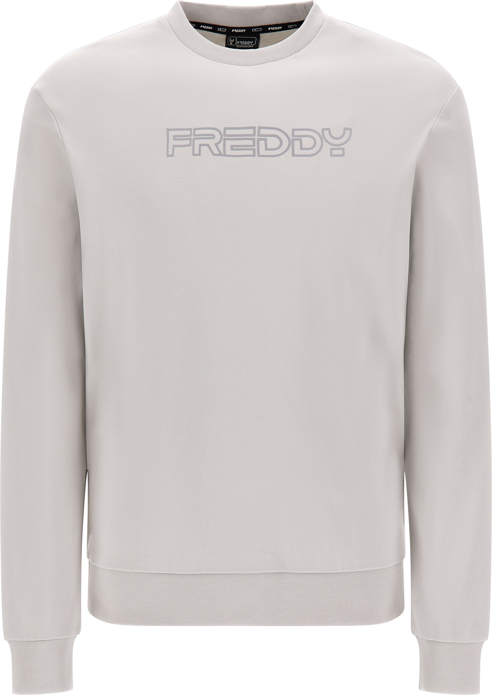 Freddy Felpa girocollo con logo centrale in outline Grigio Chiaro Uomo Small