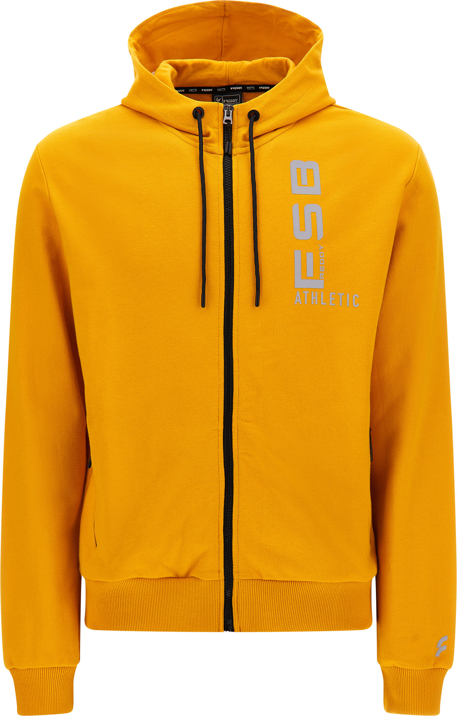 Freddy Felpa full-zip con stampa verticale e cappuccio Giallo Uomo Small