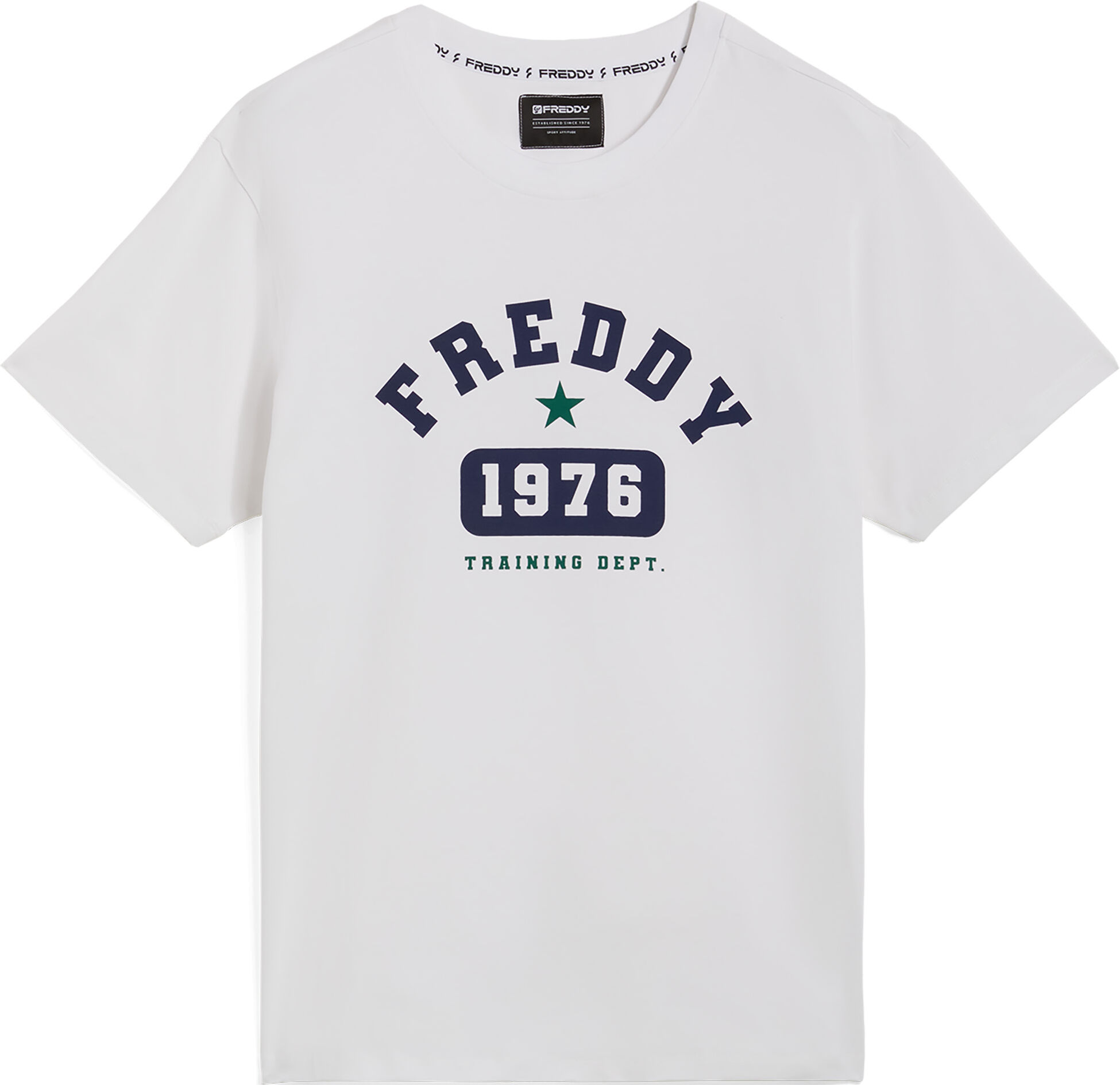 Freddy T-shirt uomo con stampa stile college in contrasto colore Bianco Uomo Small