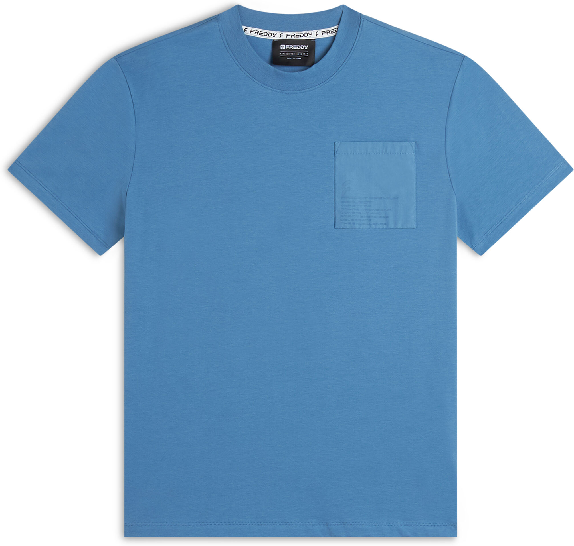 Freddy T-shirt da uomo in jersey con taschino e stampa in tono Blu Chiaro Uomo Xx Large