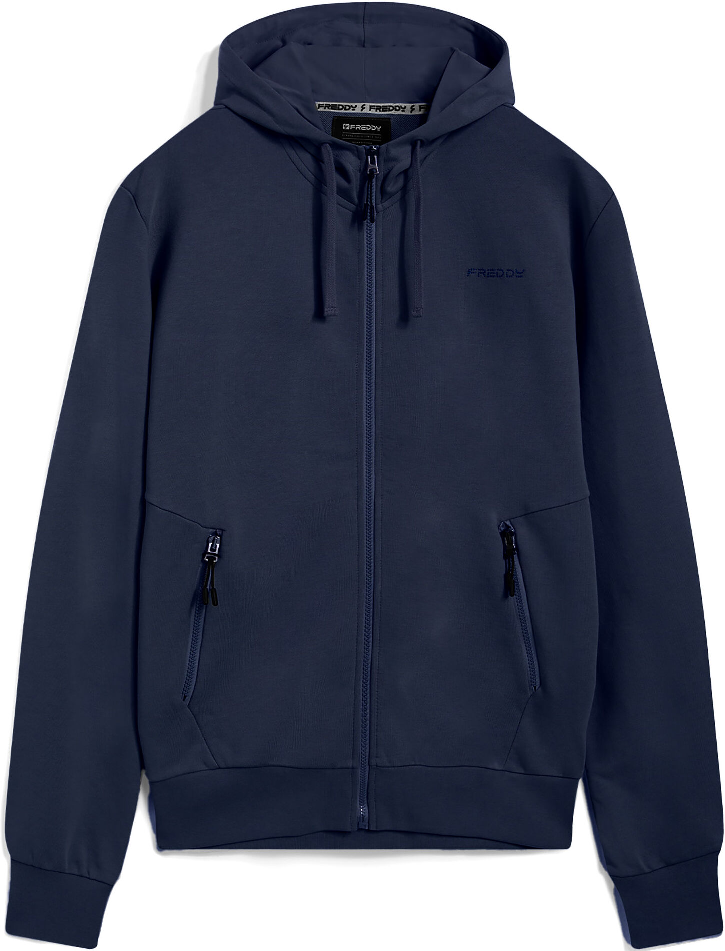 Freddy Felpa da uomo in cotone con cappuccio e chiusura full zip Blu Uomo Medium