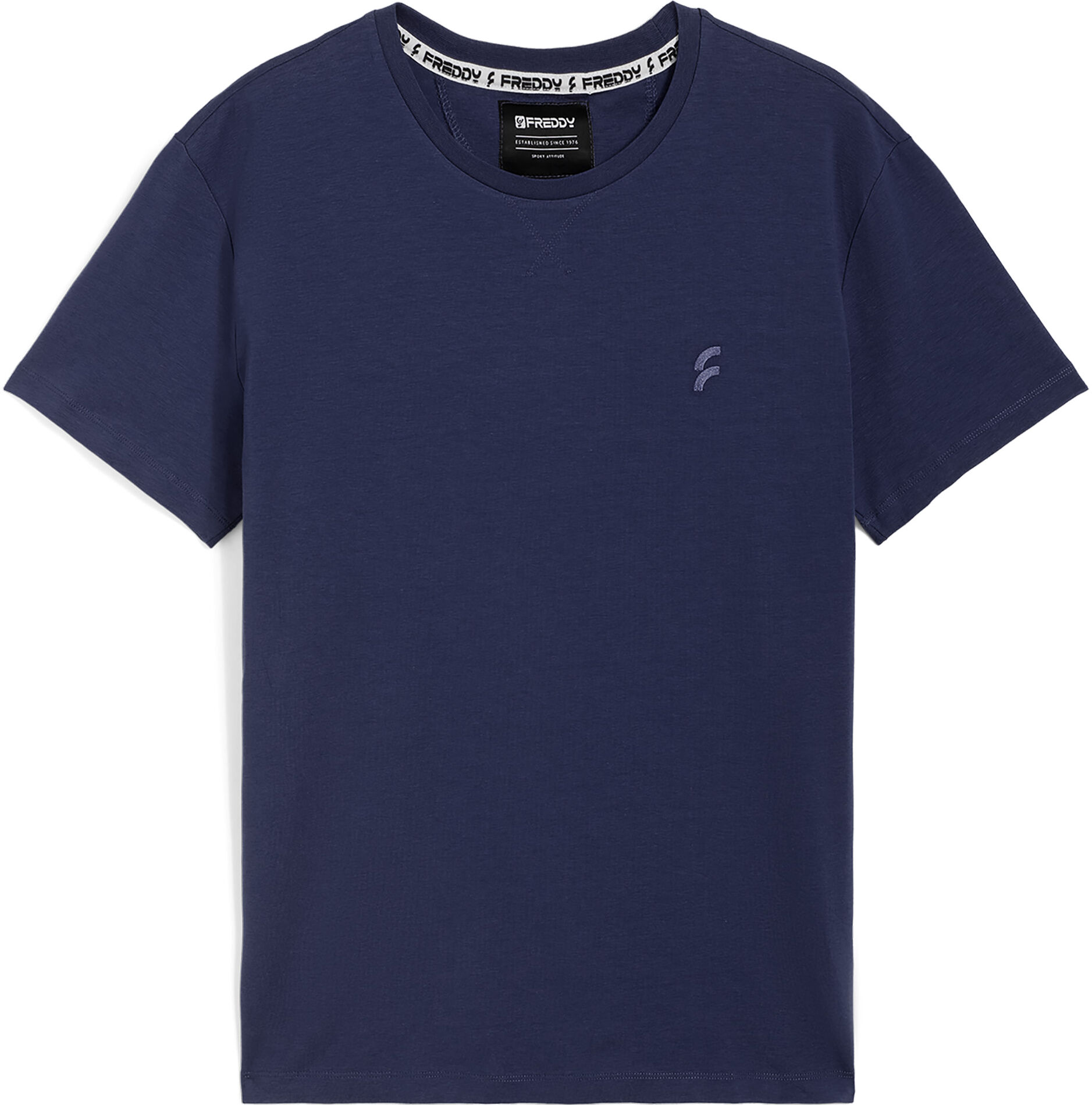 Freddy T-shirt girocollo da uomo in jersey elasticizzato Blu Uomo Small