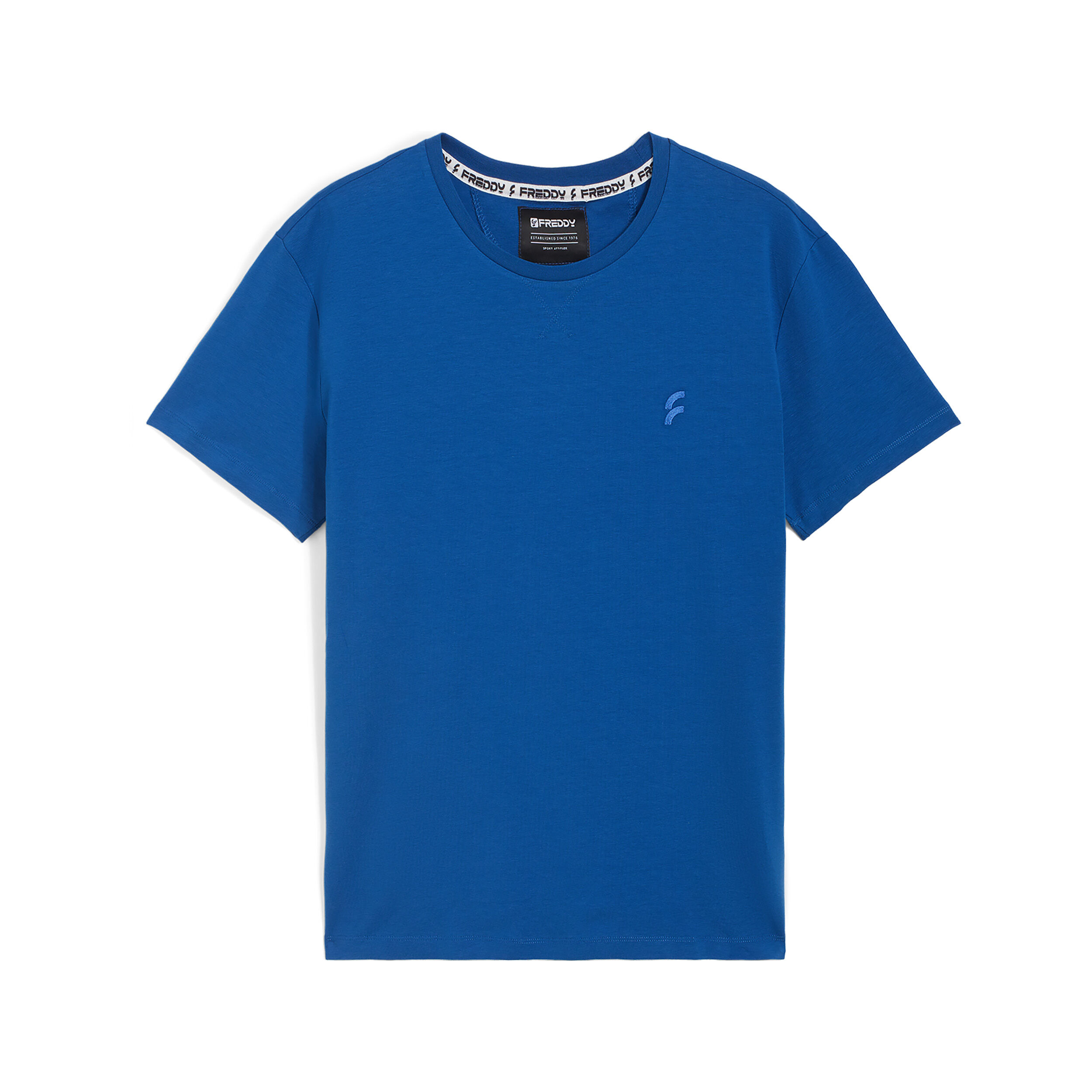 Freddy T-shirt girocollo da uomo in jersey elasticizzato Blu Quarzo Uomo Xxx Large