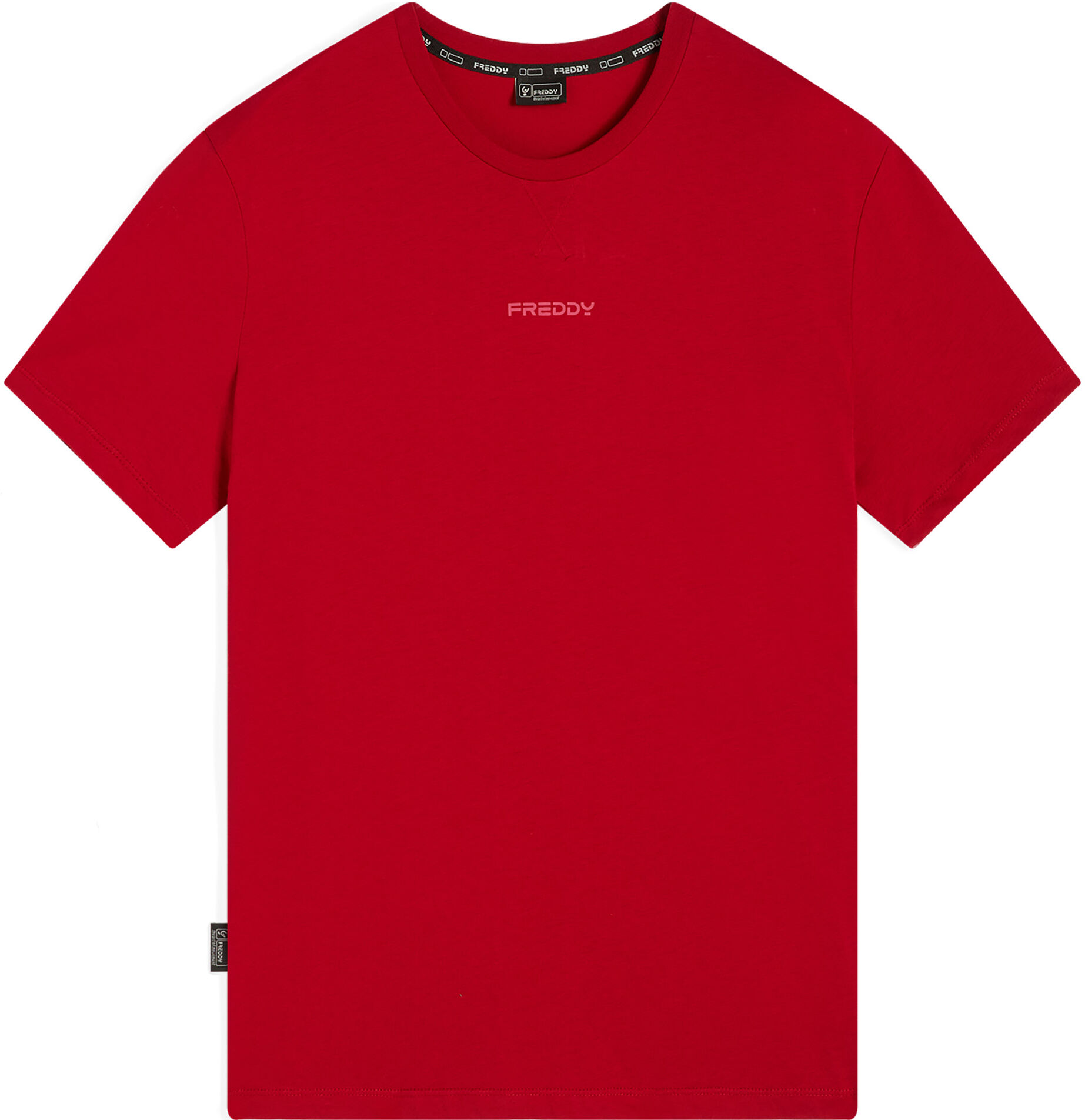 Freddy T-shirt uomo in cotone con piccolo logo Rosso Uomo Extra Large