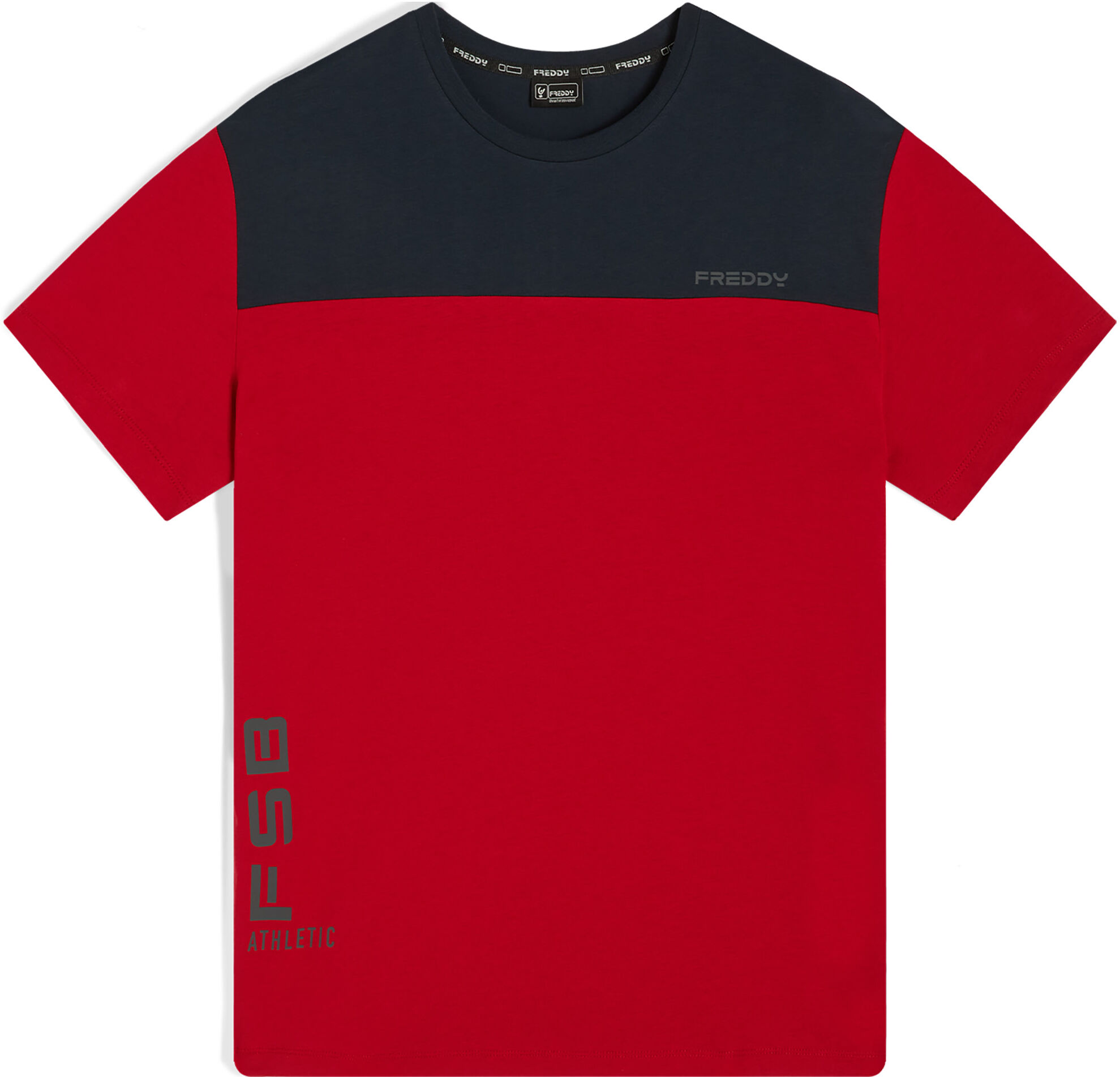 Freddy T-shirt uomo con inserto sulle spalle a contrasto Rosso Uomo Extra Large