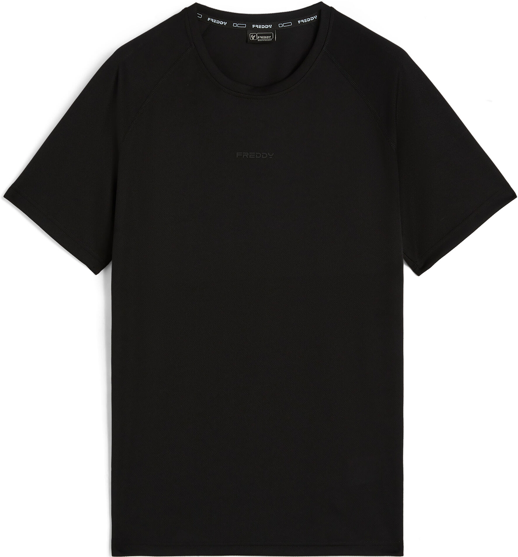 Freddy T-shirt uomo in jersey di poliestere con maniche in mesh Nero Uomo Extra Large