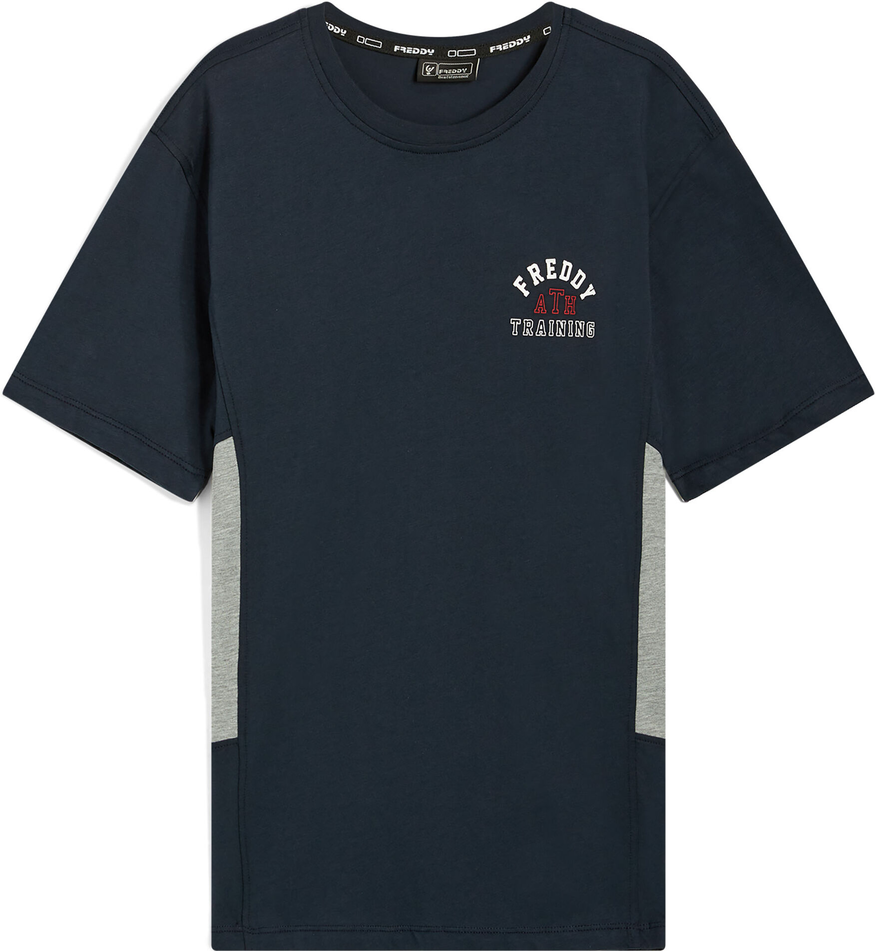 Freddy T-shirt con piccola stampa college e inserti mélange Blu Uomo Medium