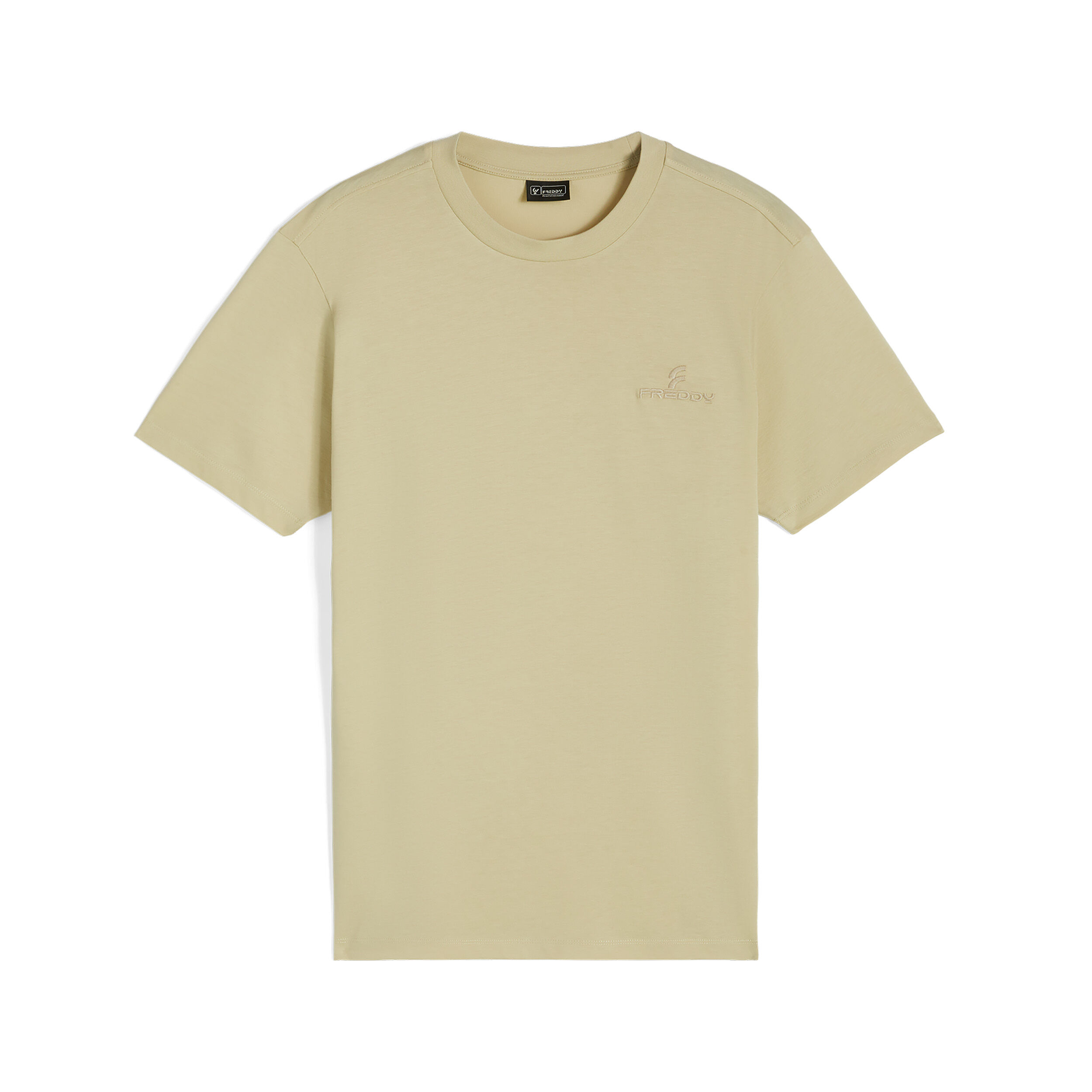 Freddy T-shirt da uomo in jersey modal con scollo girocollo Beige Uomo Extra Large