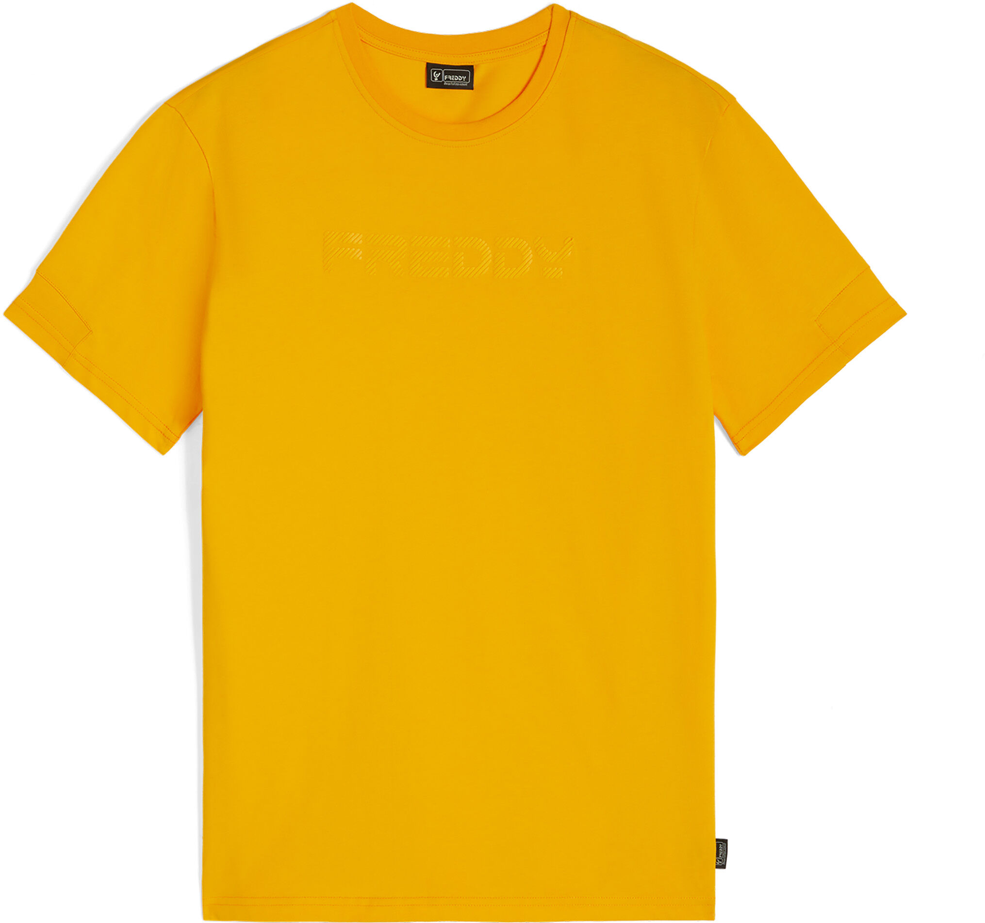 Freddy T-shirt in jersey da uomo con stampa  Giallo Ocra Uomo Extra Large