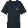 Freddy T-shirt con piccola stampa college e inserti mélange Blu Uomo Extra Large