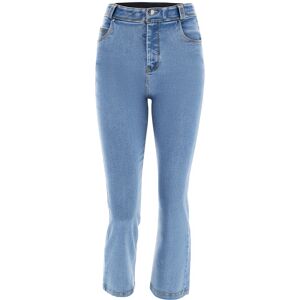 Freddy Jeans  BLACK 7/8 flare in denim chiaro Denim Light Blue-Yellow Seams Donna Small