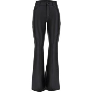 Freddy Pantaloni coated super flare con cuciture decorative Nero Donna Extra Small