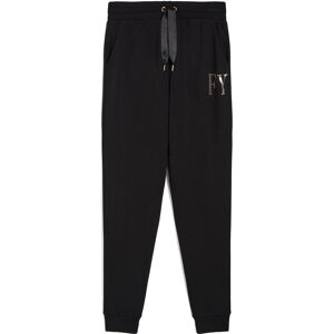 Freddy Pantaloni regular fit in felpa viscosa con stampa oro Nero Donna Small