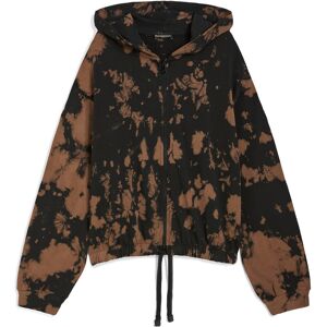 Freddy Felpa tie dye corta con cappuccio e coulisse in vita Black-Brown Donna Medium