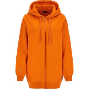 Freddy Felpa oversize zippata con cappuccio e stampa sul fondo Mandarin Orange Donna Extra Small