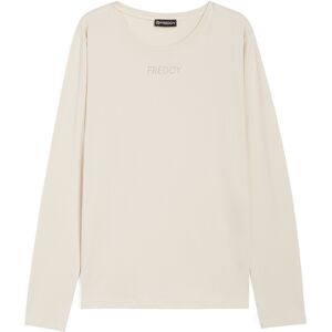 Freddy T-shirt maniche lunghe in jersey con piccolo logo argento Almond Peach Donna Extra Small