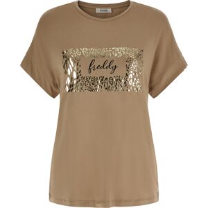 Freddy T-shirt in jersey viscosa con grafica lucida in tono colore Tuffet Donna Extra Small