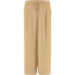 Freddy Pantaloni cropped gamba ampia in lino viscosa Beige Donna Extra Large