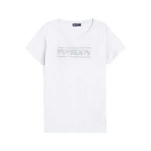 Freddy T-shirt donna in jersey leggero con logo effetto paisley Bianco Donna Medium