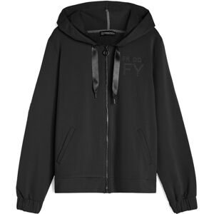 Freddy Felpa donna in french terry modal con cappuccio e zip Nero Donna Large