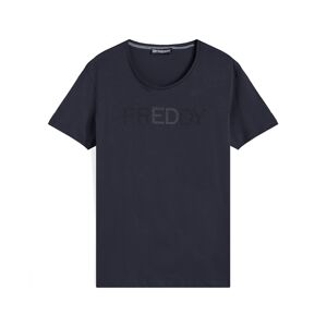 Freddy T-shirt in jersey con maxi logo composto da borchie metal Blu Navy Donna Extra Large
