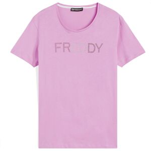 Freddy T-shirt in jersey con maxi logo composto da borchie metal Orchid Donna Large