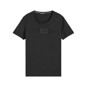 Freddy T-shirt in jersey con maxi logo composto da borchie metal Nero Donna Small