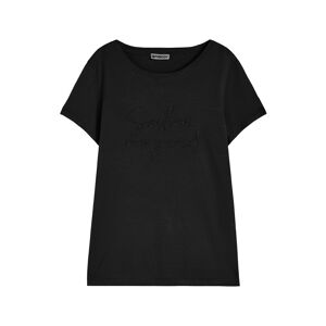 Freddy T-shirt donna in jersey modal con ricamo dorato Nero Donna Small