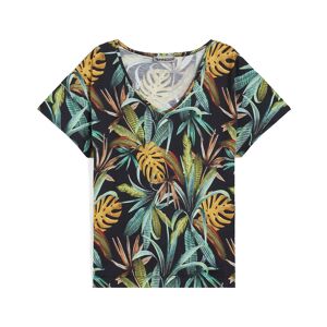 Freddy T-shirt scollo a V in jersey modal stampa tropical all over Black - Allover Flower Donna Small