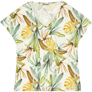 Freddy T-shirt scollo a V in jersey modal stampa tropical all over White - Allover Flower Donna Extra Large