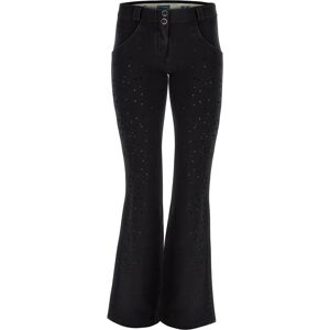 Freddy Jeggings push up WR.UP® con fondo super flare e strass Jeans Nero-Cuciture In Tono Donna Extra Large