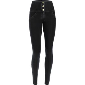 Freddy Jeggings push up WR.UP® superskinny vita alta con bottoni Jeans Nero-Cuciture In Tono Donna Extra Large