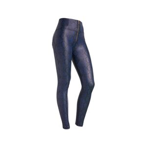 Freddy Pantaloni WR.UP® vita alta in similpelle pitonata colorata Snake Allover Blue Donna Extra Large