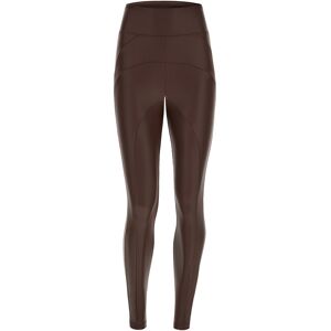 Freddy Pantaloni WR.UP® similpelle laminata e cuciture a pannelli French Roast Donna Extra Small