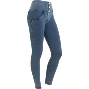 Freddy Jeggings push up WR.UP® 7/8 superskinny vita alta con bottoni Denim Blu Medio-Blue Seams Donna Extra Large