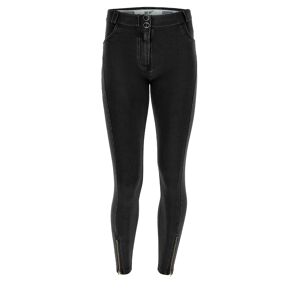 Freddy Jeggings push up WR.UP® vita alta 7/8 con zip sul fondo Jeans Nero-Cuciture In Tono Donna Extra Large