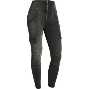 Freddy Jeans push up WR.UP® stile cargo vita alta e lunghezza 7/8 Jeans Nero-Cuciture In Tono Donna Extra Small