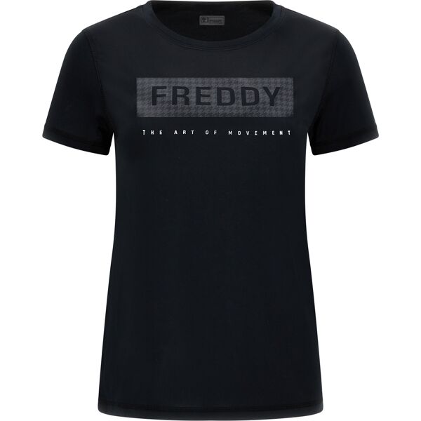 freddy t-shirt sostenibile traspirante grafica the art of movement black-black pied de poule donna small